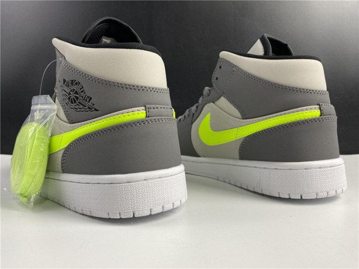 AIR JORDAN 1 MID NEON YELLOW SWOOSHES 554724-072