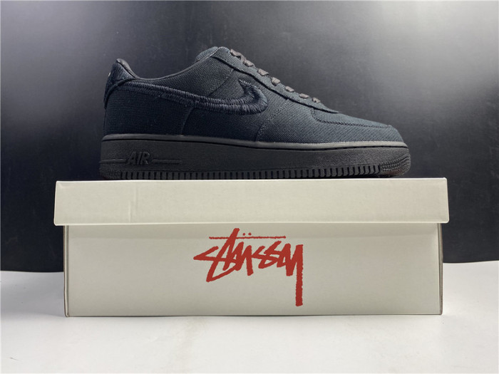 stussy x nike air force 1 low “black” cz9084-001