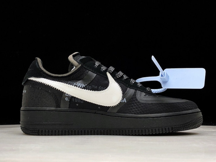 ow nike air force 1 low black ao4606-001